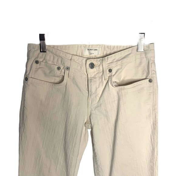 HELMUT LANG New York Off-White Low-Rise 5-Pocket Skinny Jeans Size 25 - Picture 2 of 7